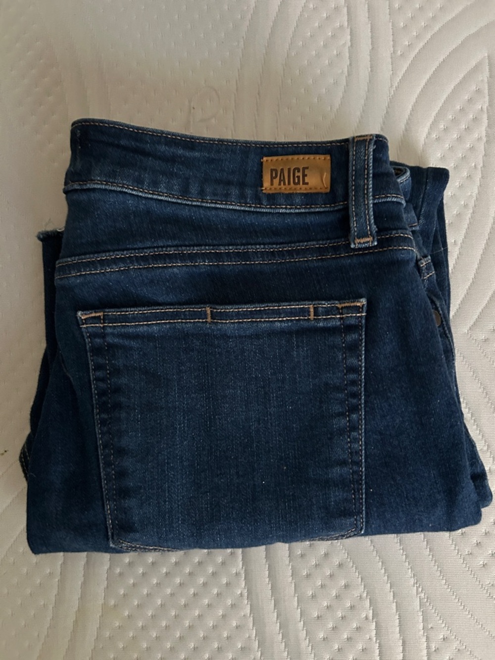 PAIGE Verdugo Crop- Dark Indigo Skinny-Leg Jeans, Size 29